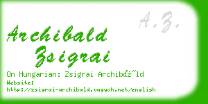 archibald zsigrai business card